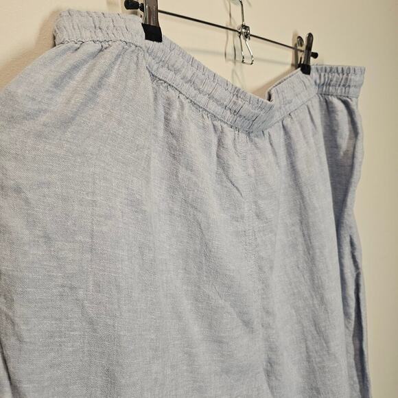 Lucky‎ brand linen blend light blue beachy Cropped Pant size XL - Picture 7 of 8